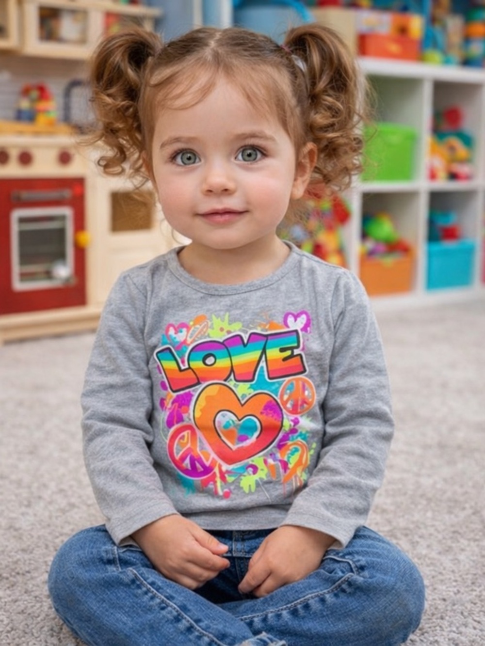 Garanimals Graphic Top with Love & Peace Graphic
